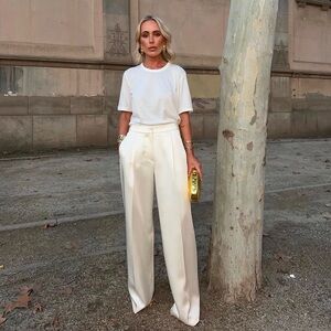 ZARA darted satin effect pants zw collection